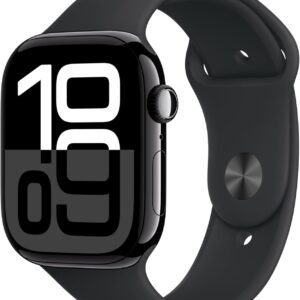Watch Series 10 [GPS 46Mm Case] Smartwatch with Jet Black Aluminium Case with Black Sport Band - M/L. Fitness Tracker, ECG App, Always-On Retina Display, Water Resistant