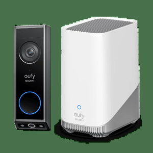 Security Video Doorbell E340, 2K Camera, Wired or Battery Powered, Color Night Vision, Expandable Local Storage up to 128GB, with Homebase S380 (Homebase 3), No Monthly Fee